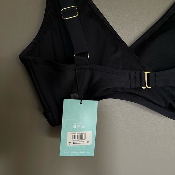 NWT KINDRED BRAVELY Crossover Maternity & Nursing Bikini Top Black Size Large‎ - Picture 11 of 16